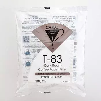 SANYO SANGYO CAFEC CAFEC T83 Dark Roast Cone Paper Coffee Filter by Roasting Degree 1 to 2 White ORIGAMI Dripper S size also MADE IN JAPAN 100 pieces белый
