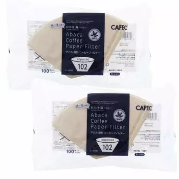 Sanyo Sangyo Coffee Filter Brown for 3 to 5 Cups Unbleached Abaca 100 Pieces Set of 2 Fan-shaped