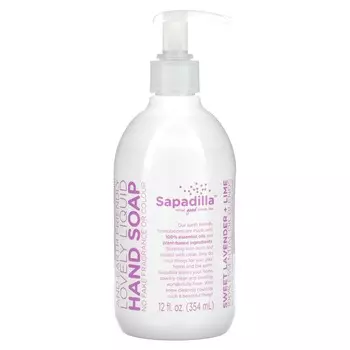 Sapadilla, Lovely Liquid, Hand Soap, Sweet Lavender + Lime, 12 fl oz (354 ml)