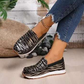 Sapatos Femininas Женские милые легкие весенние туфли на плоской подошве с круглым носком Женские повседневные домашние и уличные мокасины с рисунком 35