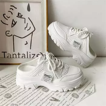 Sapatos Feminino 2024 New No Heel Daily Casual Shoes Non-slip Lace Up Female Platform Shoes Plus Size Sneakers Zapatillas Mujer 35 синий