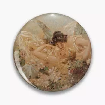 Сапфическая картина эпохи Возрождения, настраиваемая мягкая пуговица, булавка, женские украшения, металлический воротник, милая одежда, модная шляпа, подарок