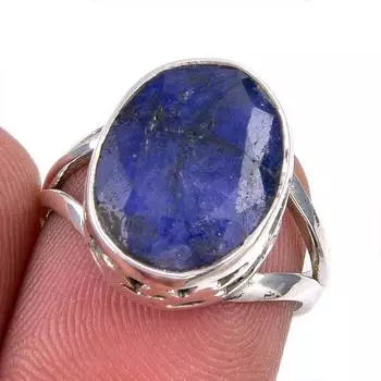 Сапфир(Смоделированный) Подарочное кольцо из серебра 925 пробы с драгоценными камнями ручной работы S.5.5 V2P50