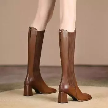 Сапоги-чулки женские высокие сапоги сексуальные новые осенне-зимние женские длинные туфли для женщин элегантные высокие сапоги эластичные горячие готические 35 чёрный