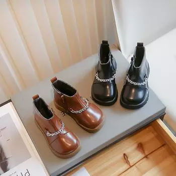 Сапоги для девочек, осень/зима 2022, модная детская обувь принцессы 23