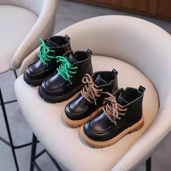 Сапоги для мальчиков Осенние и зимние модные детские сапоги-локомотивы Сапоги для девочек Одинарные сапоги Короткие сапоги Детские сапоги 21 коричневый