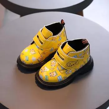 Сапоги для маленьких мальчиков и девочек, модные средние ботинки, теплые ботинки 21 розовый