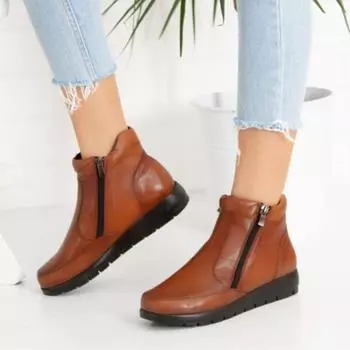 Сапоги для мам из натуральной кожи с двойной молнией, полностью ортопедические