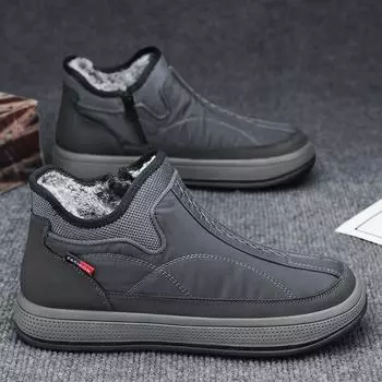 Сапоги для прогулок, повседневная уличная обувь, водонепроницаемая, сохраняющая тепло, удобная универсальная зимняя обувь, износостойкая бархатная модель 39 чёрный