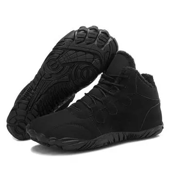 Сапоги для снегоходов, мужские водонепроницаемые хлопковые ботинки, женские утолщенные теплые нескользящие хлопковые ботинки 36 чёрный