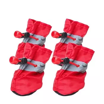 Сапоги для собак с мягкой подошвой, резиновые сапоги, чехлы для лапок собак, водонепроницаемая обувь для домашних животных 1 красный