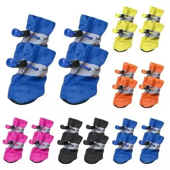 Сапоги для собак с мягкой подошвой, резиновые сапоги, чехлы для лапок собак, водонепроницаемая обувь для домашних животных 5 розовый
