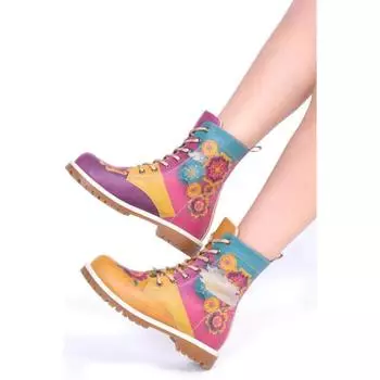 Сапоги Goby Cassdoshoes с радужным цветочным принтом 025-1067