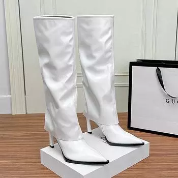 Сапоги Huiliya New Style Western Cowboy Stiletto, высокие плиссированные рыцарские сапоги, брюки-сапоги, модель 3688-11. 39