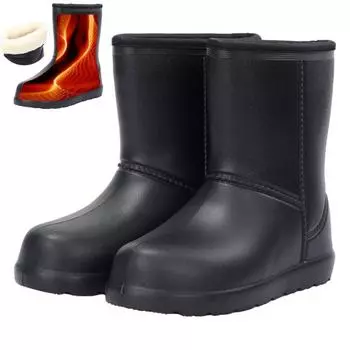 Сапоги из ЭВА-трубы, черные, зимние, теплые, бархатные, хлопковые, нескользящие, для рыбалки, для воды, страховые, для труда, для дождливой погоды 45 чёрный