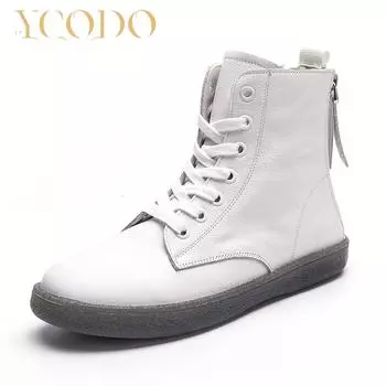 Сапоги из натуральной кожи на осень и зиму для женщин и девочек 42 белый