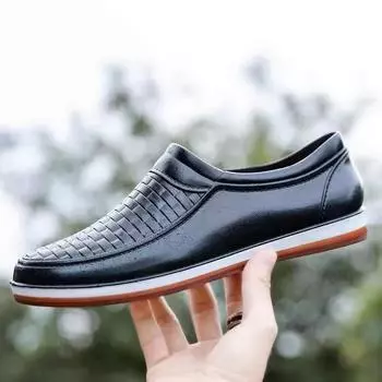 Сапоги из непромокаемой ткани, мужские, нескользящие, стильные, низкие, водонепроницаемые, для кухни, автомойки, рабочая обувь, обувь для рыбалки, клей 39