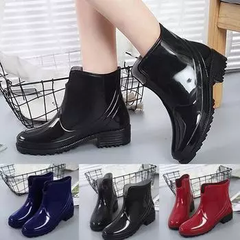 Сапоги из непромокаемой ткани в стиле панк, женские нескользящие сапоги из непромокаемой ткани, резиновая обувь для отдыха на природе 39 синий