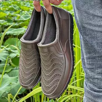 Сапоги из ПВХ для мужчин, износостойкие, водонепроницаемые и нескользящие, мужская обувь для сада, оригинальные, удобные, резиновые сапоги для улицы с широким носком 36