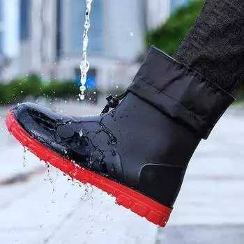 Сапоги мужские для рыбалки, модные, нескользящие, водонепроницаемые, для дома, кухни, работы, резиновые сапоги, сапоги для мытья автомобиля, размер 39-45 40
