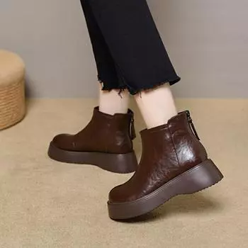 Сапоги с толстой подошвой Короткие сапоги Хлопковые сапоги 34 чёрный