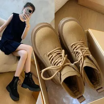 Сапоги с толстой подошвой, женские, летние и осенние, сапоги из ревеня, жареные, уличные, рабочие, короткие, маленькие сапоги 35 серый