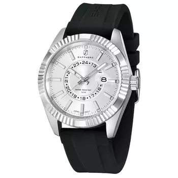 SAPPHERO Watch Simple Stylish 100m Water Resistant Analog Quartz Casual Business Watch Date Display Lightweight Popular Work Study Silica Gel Bracelet