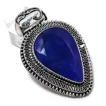 Sapphire Natural 925 Sterling Silver Jewelry Pendant 2.36 y8C22