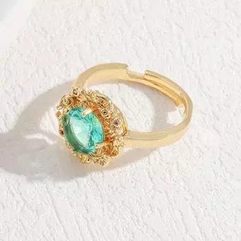 Sapphire Necklace Women S, Versatile Personality, Round Flower Iris Necklace Earrings Ring Set