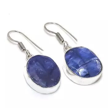 Sapphire(Simulated) Gemstone Handmade New Year Gift Jewelry Earring 1.46 u3i00