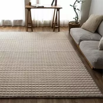 Саянсаян моющийся пушистый роскошный стеганый ковер Kahavitauko 190x190 2 татами латте толстый