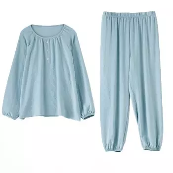 SARADEMUNT Пижама с длинным рукавом и с коротким рукавом и свободная домашняя одежда для больницы и нежная к изделию, женская пижама голубого цвета, брюки, шорты,