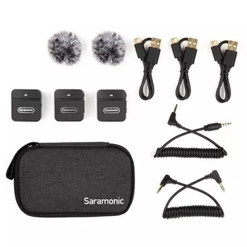 Saramonic 2.4G ultra-compact wireless microphone system (2 transmitters, 1 receiver) Black Blink100-B2