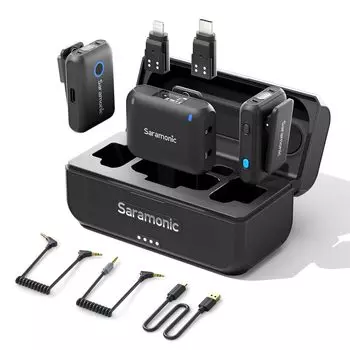 Saramonic беспроводной петличный микрофон для iPhone Android смартфон 492 фута 20 часов беспроводной петличный микрофон для прямой трансляции видеоконференции