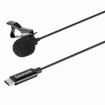 Saramonic Omnidirectional lavalier microphone terminal Right angle adapter included LavMicro U3A (2m cable) USB-C USB-C []