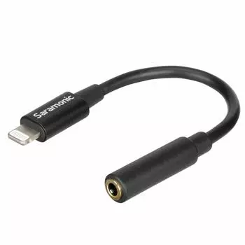 Saramonic TRRS MFi certified Lightning device conversion cable Black 3.5mm (female) = (length 6cm) SR-C2002 []