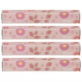 Saran Wrap 30cm x 50m Flower Design Pink 4 Pack [Limited Design]
