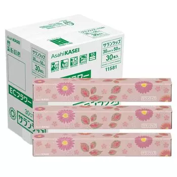 Saran Wrap 30cm x 50m Flower Design Pink 30 Pieces Case Sale Gift [Limited Design] [Bulk Purchase]
