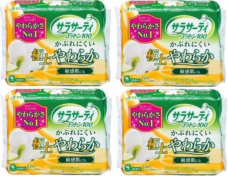 Sarasaati super soft and vaginal discharge 52 pieces x 4 pieces [Bulk purchase] 100% cotton, rash-resistant sheet, unscented,