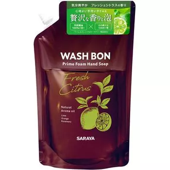 SARAYA Washbon Prime Foam Fresh Citrus Refill 500 мл Другой тип пены Мыло для рук После ополаскивания промойте под проточной водой. Другой тип пены