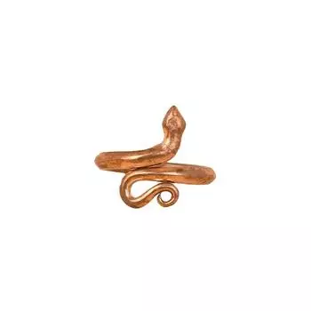 Сарпа Сутра: медное кольцо среднего размера в форме свернувшейся змеи, Sarpa Sutra Consecrated Snake Ring Copper Metal (Medium Size), Isha Life