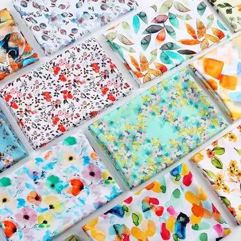 Саржа цифровая ткань платье одежда синтетический хлопок хлопок шелковая ткань летняя хлопчатобумажная ткань ткань с принтом 145cm