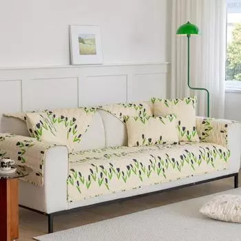 Саржевая хлопковая подушка для дивана Four Seasons, универсальная нескользящая ткань с принтом, кожаный чехол для дивана из 100% хлопка, тканевая подушка 70*70