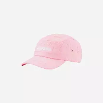 Саржевая кепка Supreme Lasered Camp Розовая 23SS -
