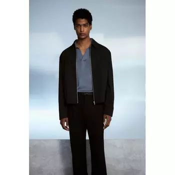 Саржевая куртка HM Regular Fit, черная XS