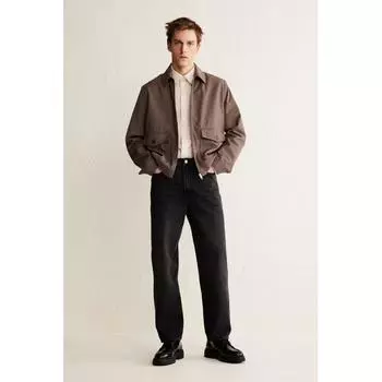 Саржевая куртка HM Regular Fit Темно-бежевая