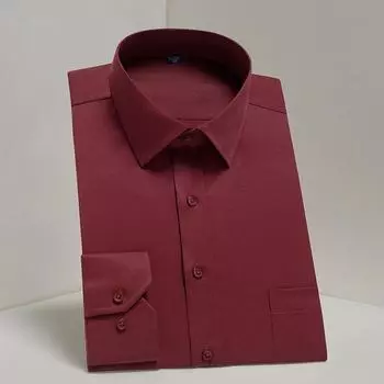 Саржевые мужские рубашки в деловом стиле, офисная однотонная рабочая рубашка с длинным рукавом и нагрудным карманом, обычная посадка S