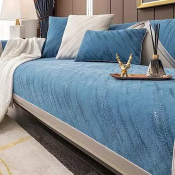 Саржевый цветной полосатый чехол для дивана, ткань синель, универсальная подушка для дивана для гостиной, простая нескользящая подушка для дивана, подлокотник, спинка 70x90cm 1pcs