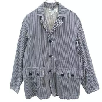 SASAFRAS made in Japan Hickory Stripe Pattern Coverall S Jacket Men s Used