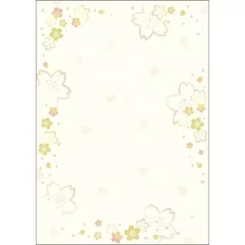 Sasagawa Inkjet Japanese Pattern Japanese Heart A4 OA Golden Cherry 50 листов бумаги, бумага, набор, совместимый, цветы, 4-1045